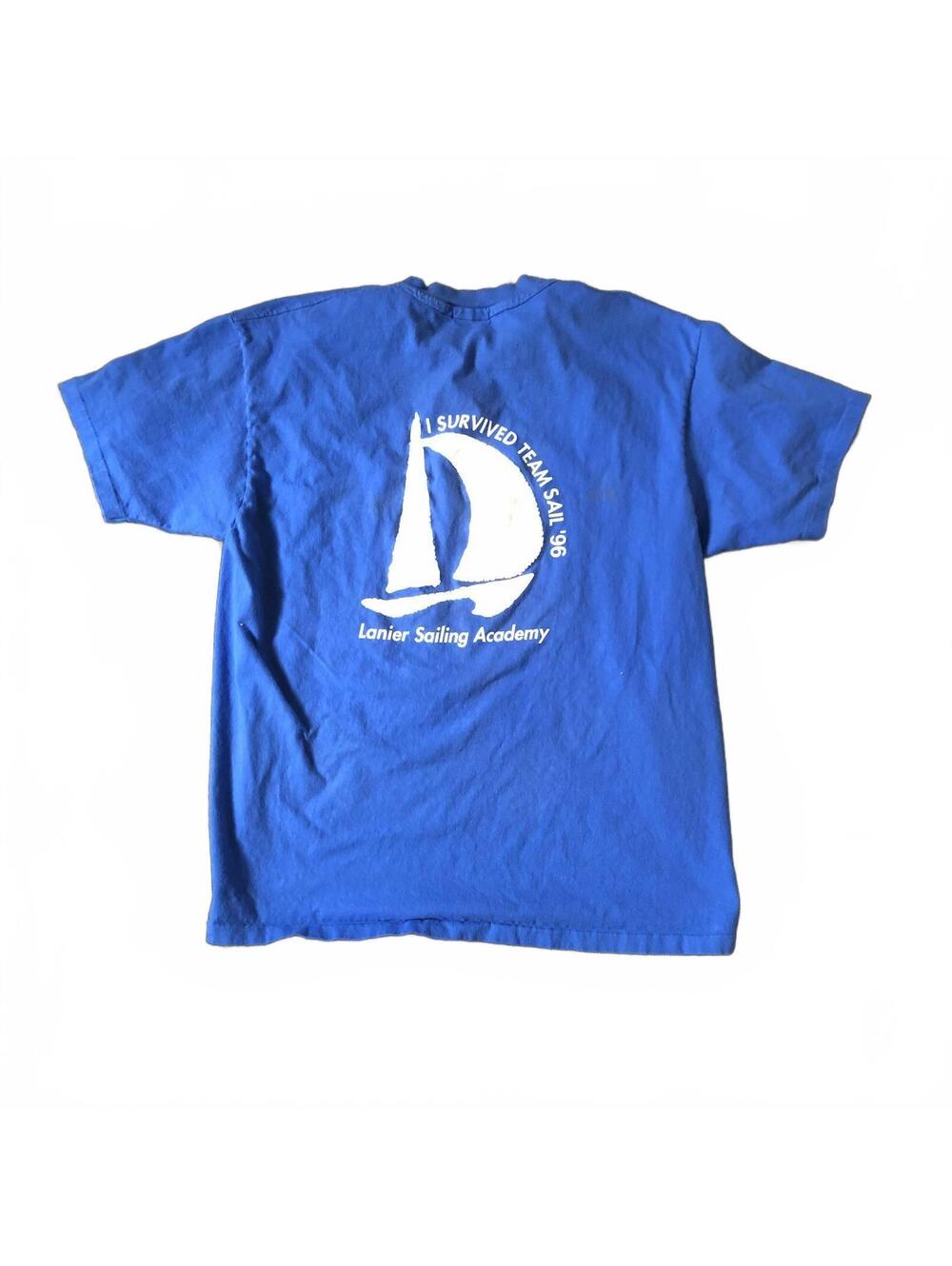Vintage Lanier Sailing Academy Team Sail '96 Blue T-Shirt